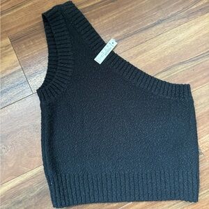 Madewell One Shoulder Black Tank